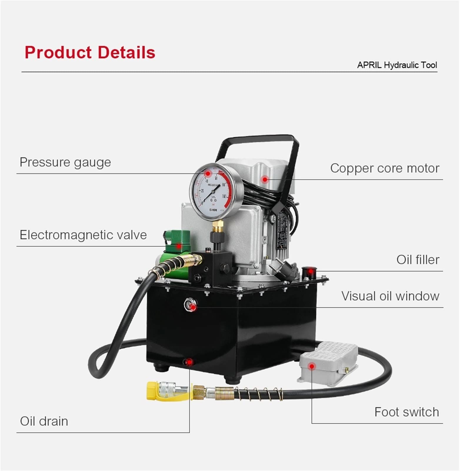 ZCB-700D Elektryczna pompa hydrauliczna Silnik pompy Stacja elektryczna 70MPA 220 V/380 V 0,75 kW EL