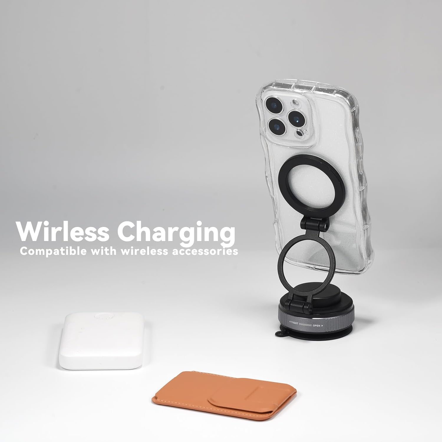 Curly Wave Glitter Magnetic Phone Case for iPhone 16 Pro Max,Cute Wavy Design Shiny Sparkle Shimmer Protective Phone Cover for Women Girl,Compatible with MagSafe,Glitter/Clear - Image 4