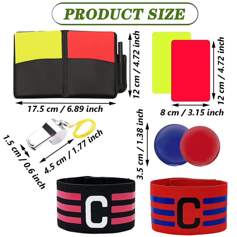 Schiedsrichter Set 12-teilig - Rote/Gelbe Karten PVC Mit Pfeifen & Tasche Für Kinder