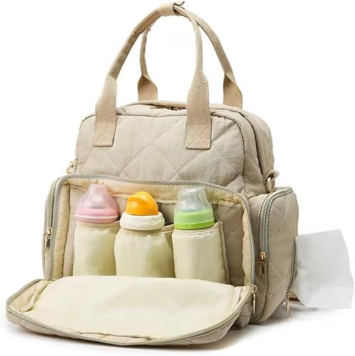 Miniatura 6 de Tristan Home - Mochila acolchada para pañales, diseño de múltiples bolsillos con correa para el hombro, Negro, Grande, Clásico y moderno