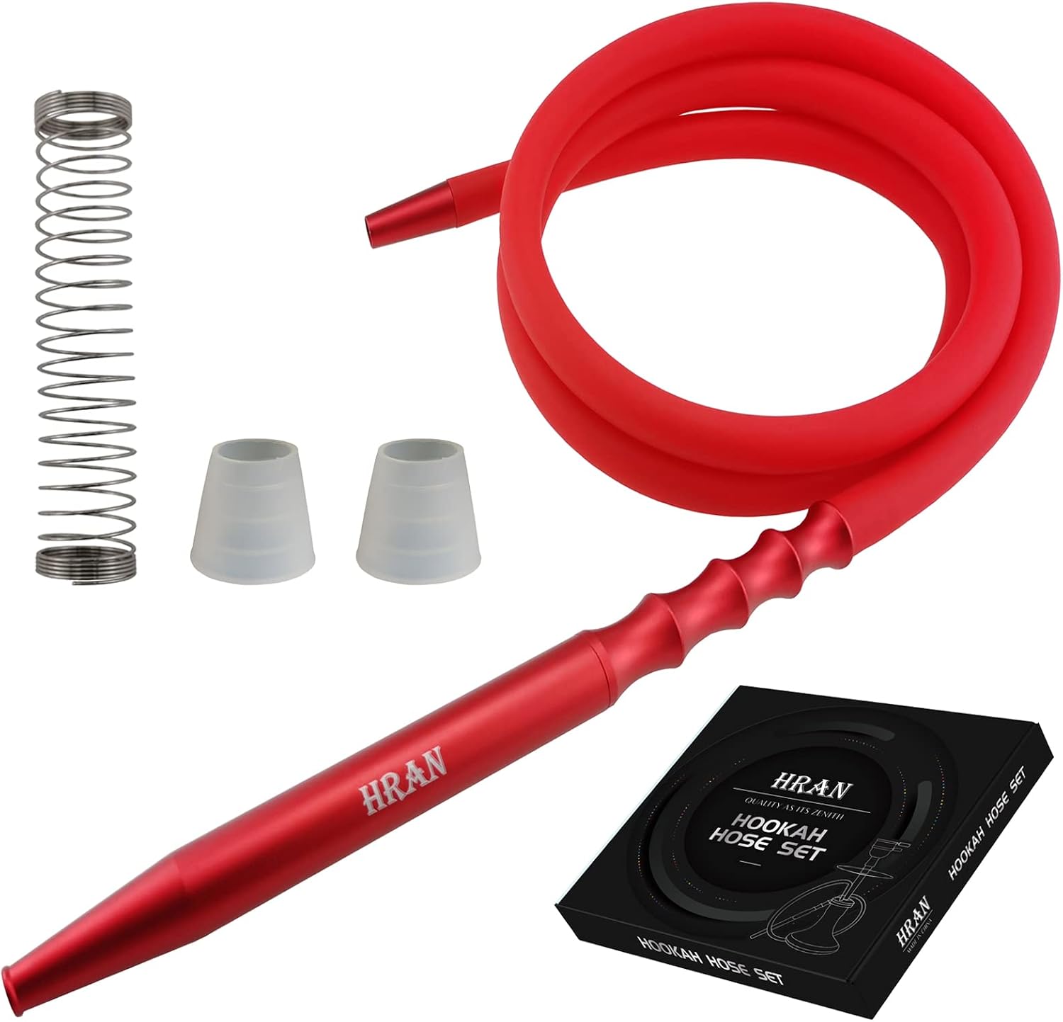 100% Washable Matt Silicone Shisha Hookah Hose Set with Complete Accessories 1.5 Meter Rust-Free Hookah Hose Detachable Aluminum Handle Mouthpiece Adaptor Anti-Kinking Spring (Green)