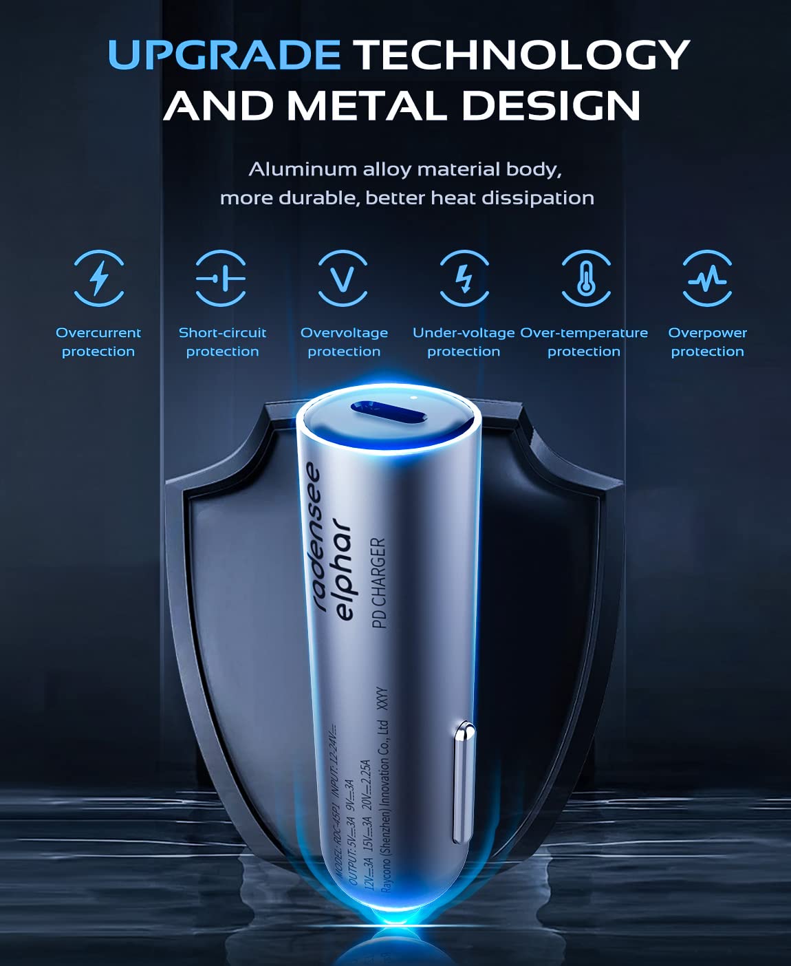 Mcdodo Auto Ladegerät 80W 3in1 | Einziehbares USB-C Kabel | Schnellladung Für IPhone, Samsung, Laptop