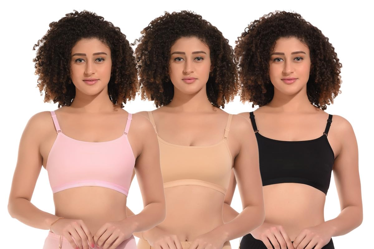 Women and Girls Beginner bra Sports bra gym bra, yoga (pink, black, gold)-image-28
