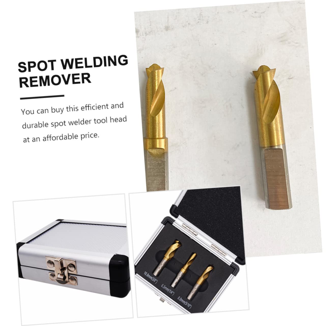 ARTIBETTER Set of Weld Drills 6.5mm 8mm 10mm Hss Co Drill Bits Aluminum Case for Spot Welding Accessories