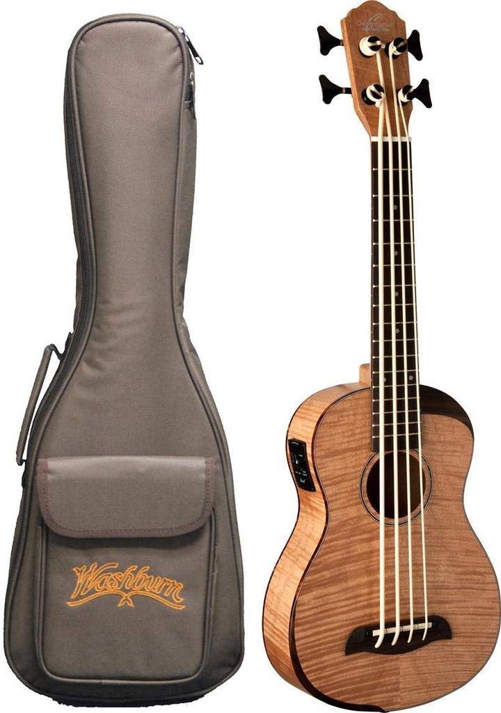 Oscar Schmidt Comfort Series Bass Ukulele, Flame maple top, back and sides