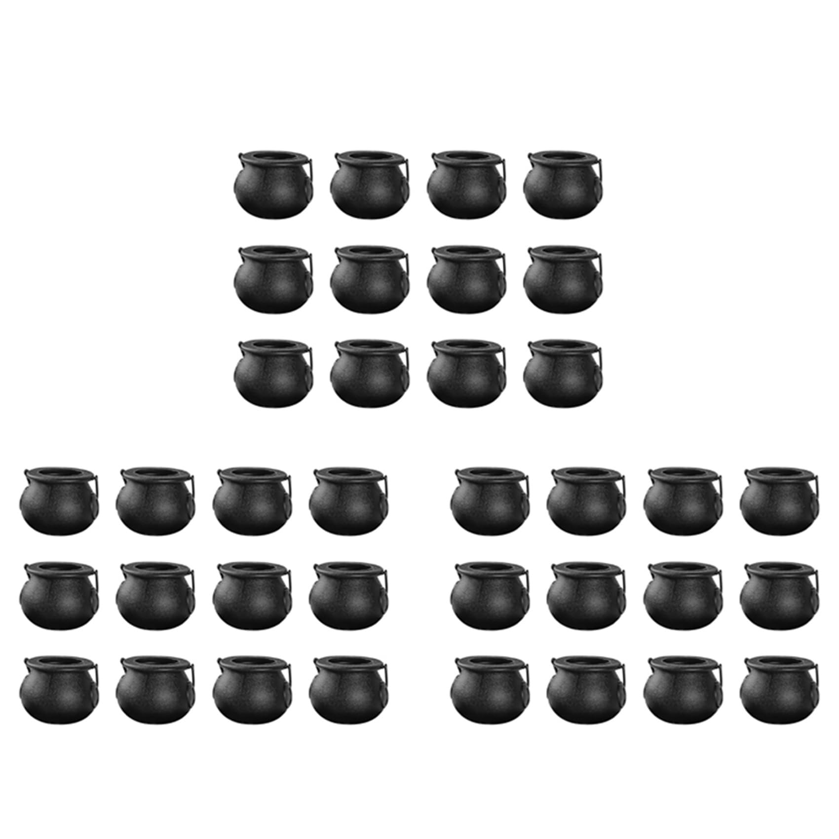Vjsujehgy 36Pcs Mini Black Cauldron with Handle Halloween Mini Witch Cauldron Halloween Pot Candy Holder for Halloween