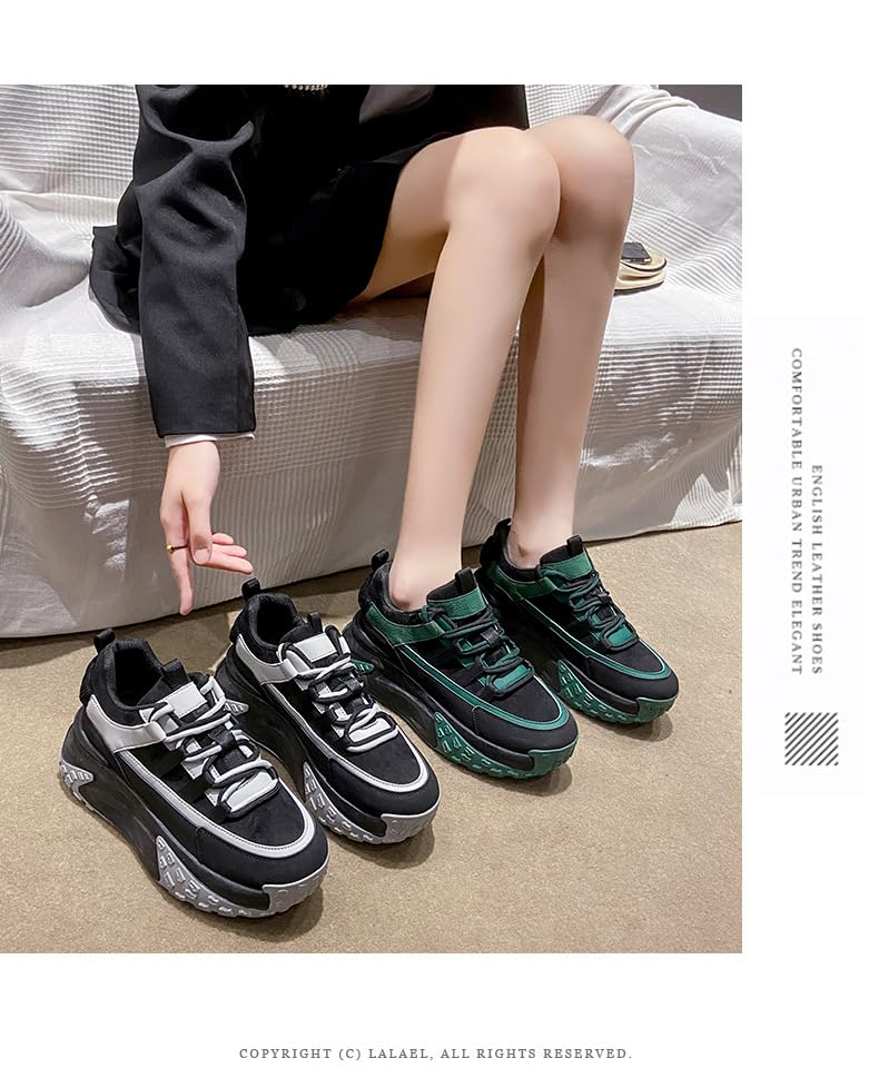 Chunky Sneakers for Women Fashion Platform Leather Casual Dad Shoes Comfortable Wedge Walking Sport Sneakers2