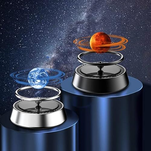 Miniatura 3 de ikasus Ambientadores para automóvil, purificador de planeta giratorio con energía solar, difusor de aromaterapia de energía solar con bola