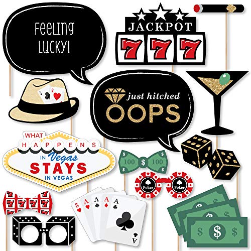 Big Dot of Happiness Las Vegas Casino Photo Booth Props Kit 20 Count