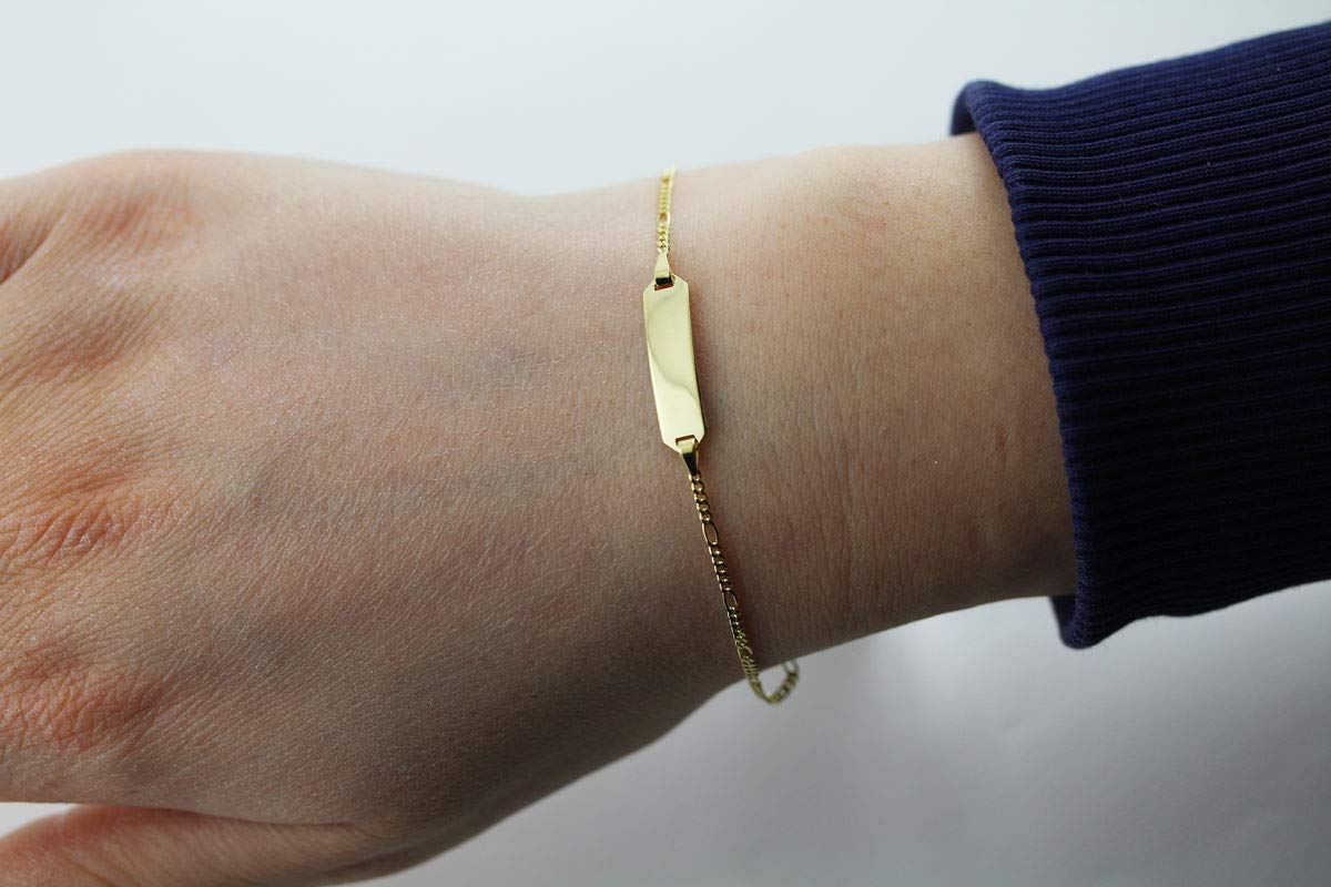 Ch.Abramowicz Gravur Armband ID Gold 333 8 Karat poliert massiv 14