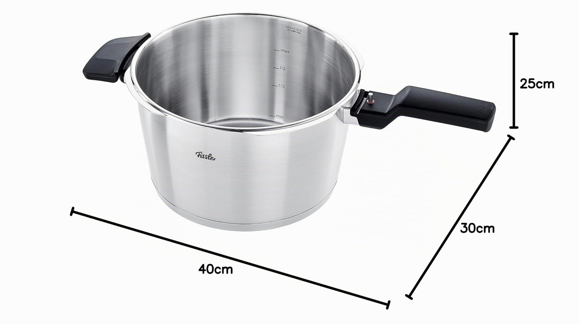 Fissler Vitaquick Premium Olla a Presión de 6 L y 22 cm de Diámetro, Acero Inoxidable, 2 Niveles de Cocción, Incluye Accesorio de Cocción Al Vapor, Inducción