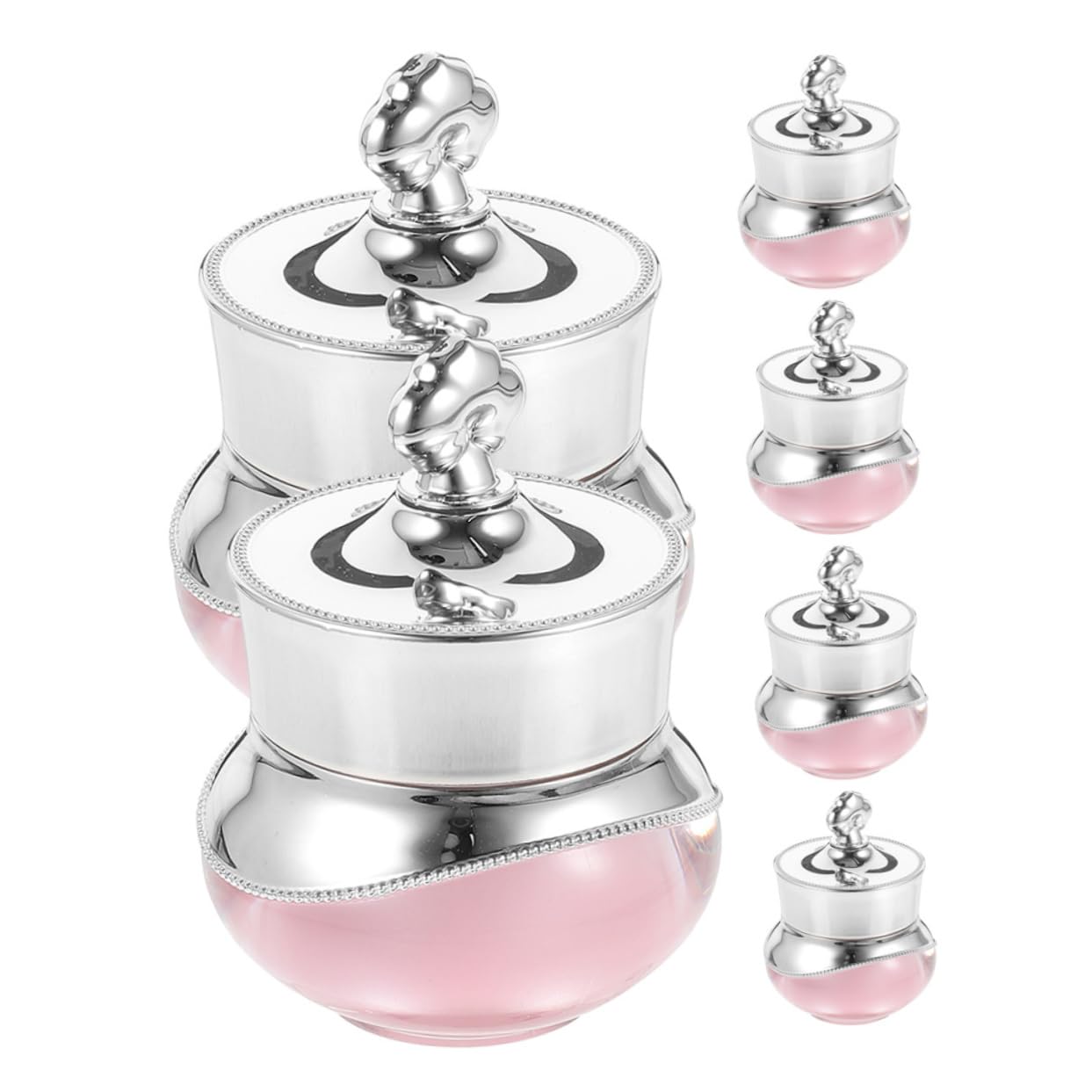 Ipetboom 5 Set Bottiglia Con in Acrilico Flaconi Da Viaggio Per Articoli Da Toeletta Flacone Spray Per Olio Gelatina Dentifricio Vaselina Vaniglia Sciroppo Bottiglie Rosa 6 Pezzi*5