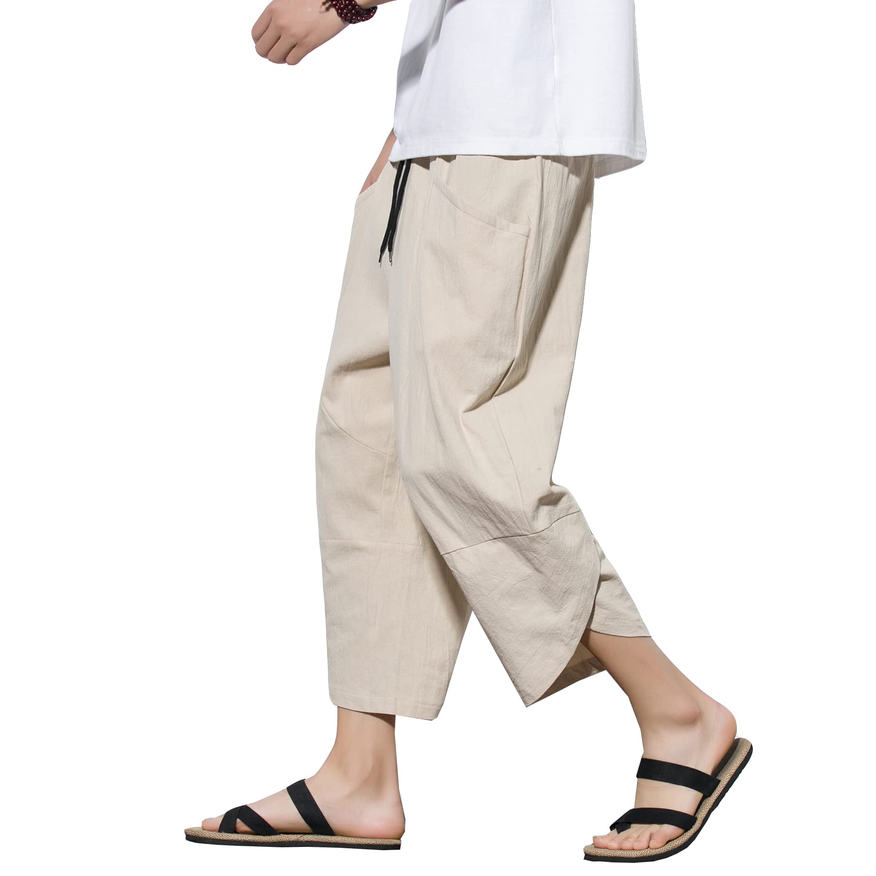 BFYSFBAIG Pantaloni Da Uomo Harem Elastici In Vita Pantaloni Estivi Da Uomo In Lino Eleganti Pantaloni Per Sport Spiaggia Turismo Rinj31 Marina Militare 5xl 122742931