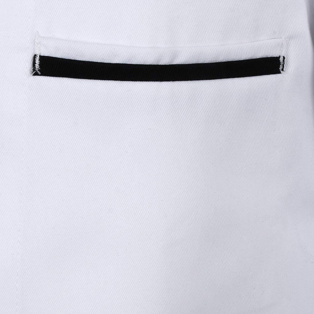 Long Sleeve Chef Jacket Retro Chefs Coat Men Women Chef Shirt Polyester Spandex Material Suitable for Restaurant Hotel Cafe Baker, White, XL
