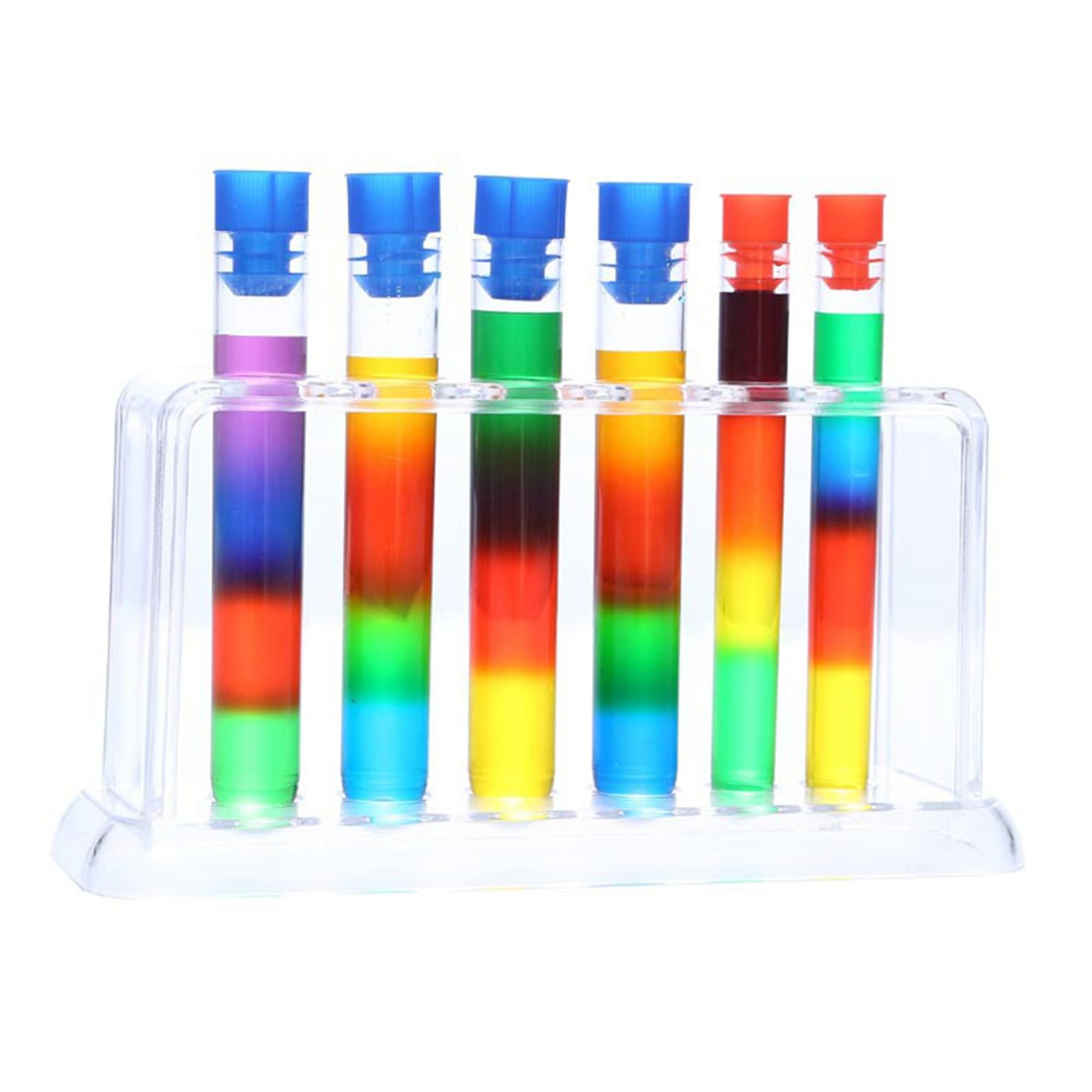 5X Plastikowy, Przezroczysty Stojak na Probówki 6-Otworowy Stojak na Probówki Laboratoryjne Stojak na Probówki Półka WyposażEnie Laboratorium Szkolnego 16,7X8X3 cm