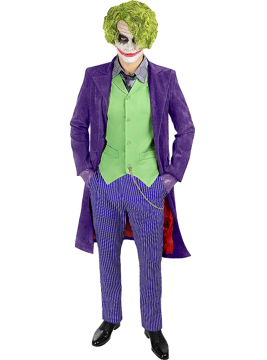 Funidelia | Disfraz de Joker El Caballero Oscuro - Diamond Edition para hombre Superhéroes, DC Comics - Disfraz para adultos y divertidos accesorios para Fiestas, Carnaval y Halloween - Morado
