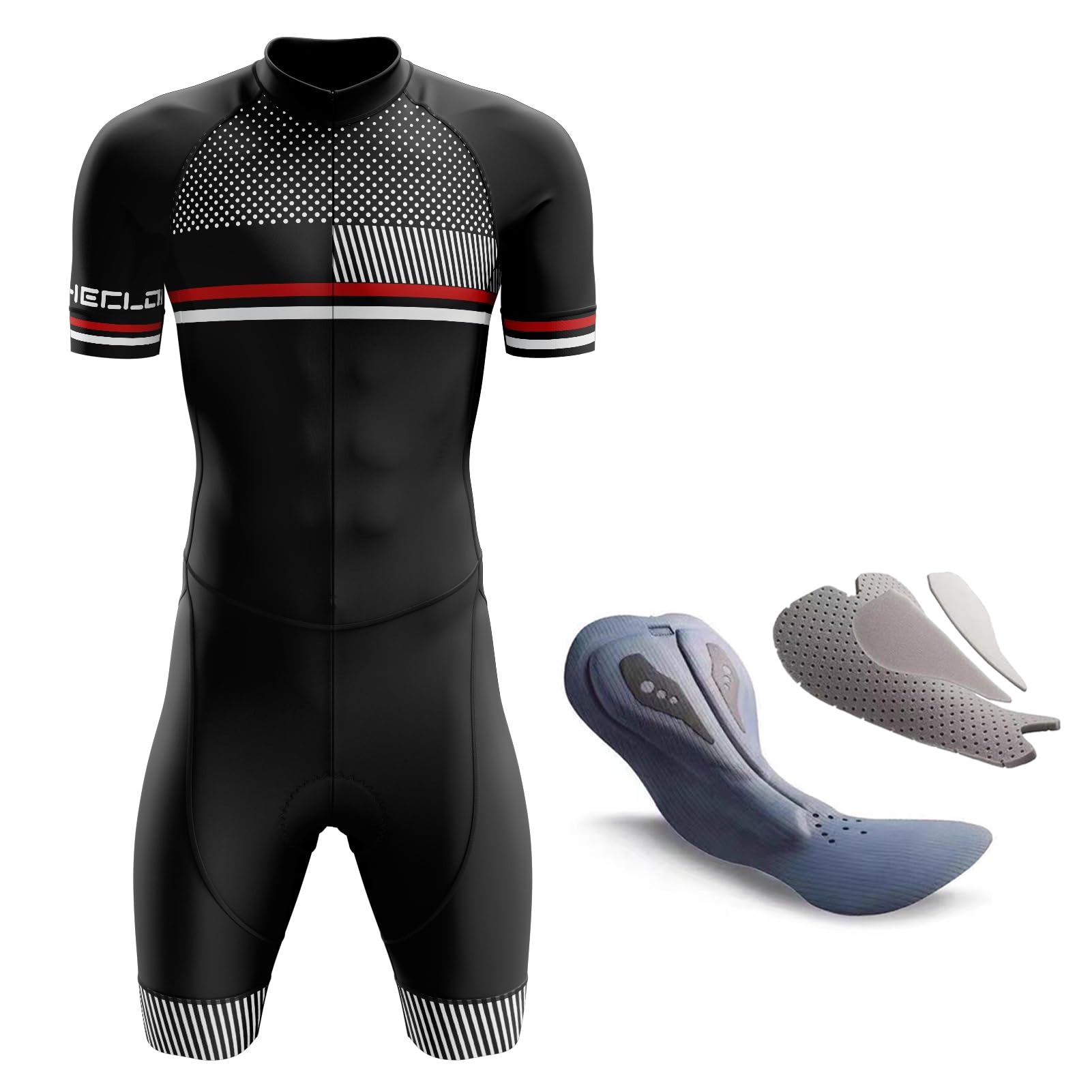 Mens Cycling Skinsuit Competition professional Padded,Triathlon Suit Men’s,Short Sleeve One Piece Bodysuit,With 3 Pockets for Running, Cycling and Swimming.Customised Pattern Available (TYP-2,XS)