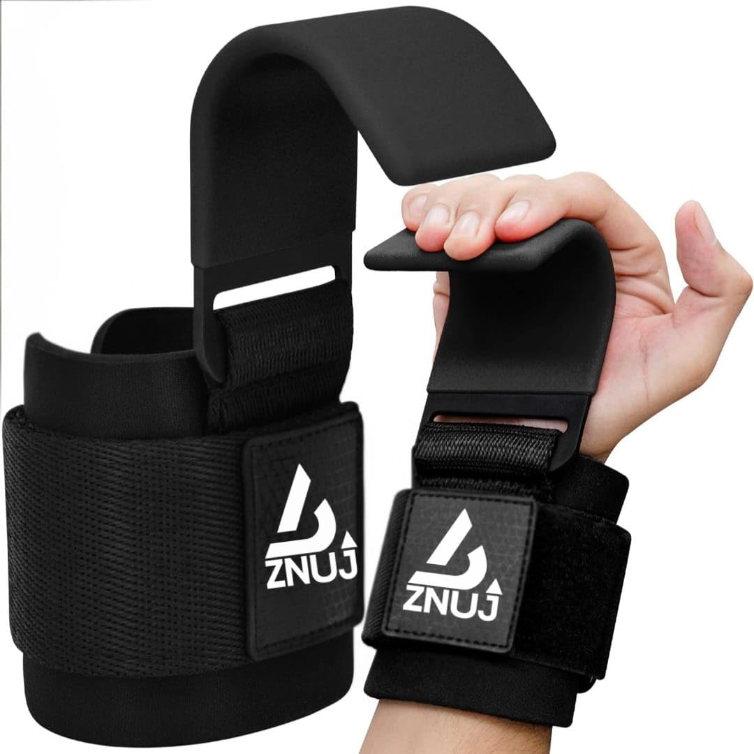 Weight Lifting Hooks with Wrist Straps (Pair) – Heavy Duty Steel Grip Hooks for Deadlifts, Pull Ups, Rows, Shrugs & Lat Pulldowns | Adjustable Neoprene Wrist Support | Gym Accessories for Men & Women-image-8