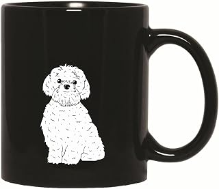 Cocker Dog Illustration Gift for Pet Lovers Black and White Artwork 11oz 15oz Black Coffee Mug