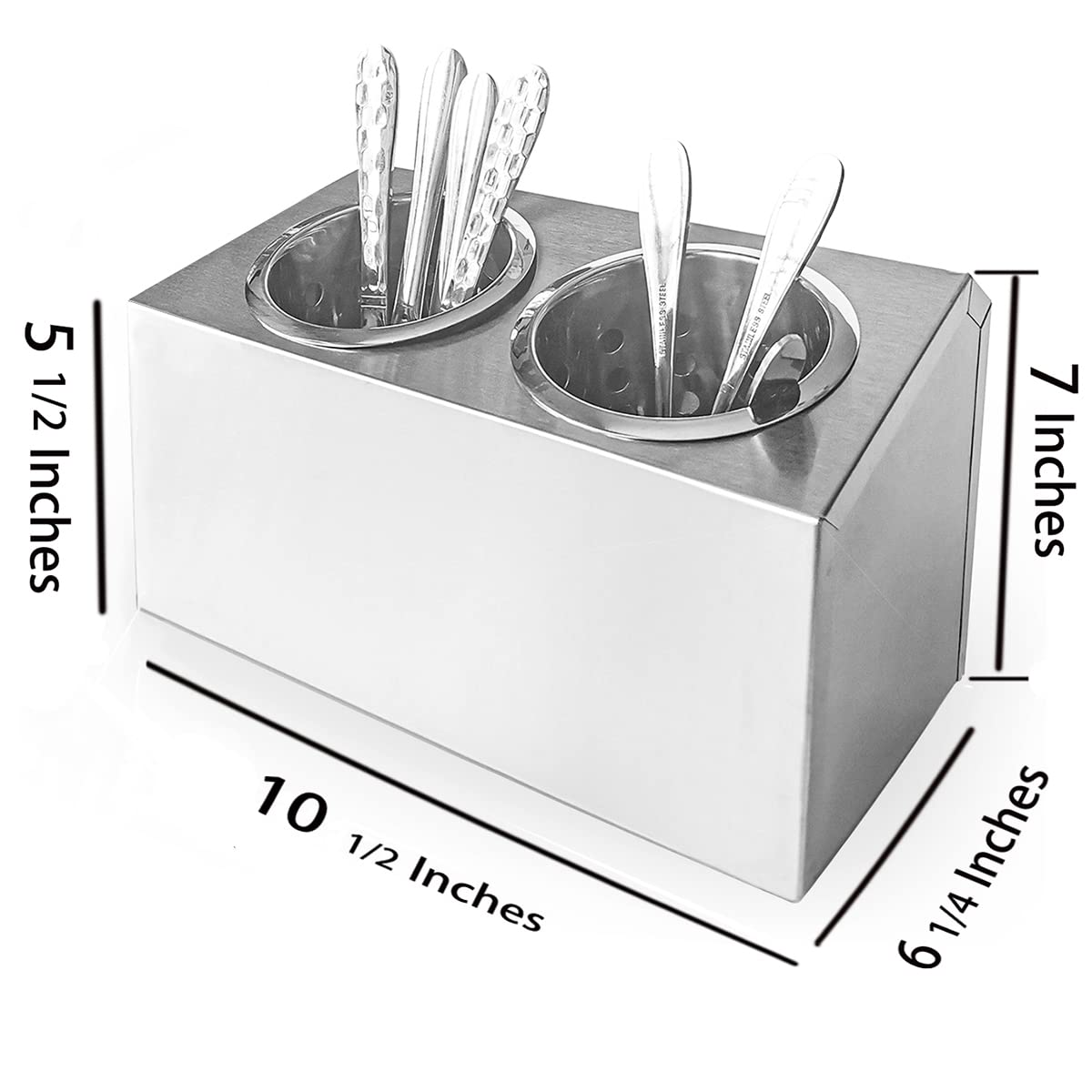 Organizador de cubiertos de acero inoxidable para cubiertos de acero inoxidable con 2 agujeros