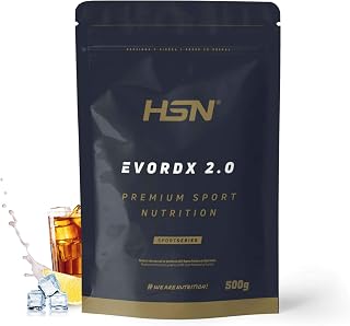 HSN Pre Entreno Evordx 2.0 (300mg de Cafeína) | Té Frío Limón 500g | Pre Workout 100% Vegano Sin Carbohidratos Sin Gluten | BCAAs, Creatina, L-citruli