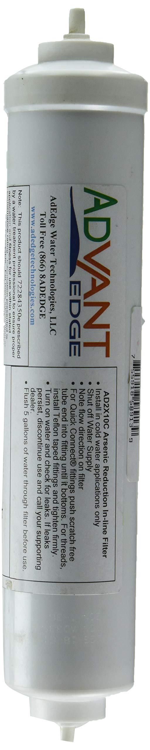 AD2X10C Inline Arsenic (V) and (III) Reduction Filter with Quick Connect, 1 Count (Pack of 1), White
