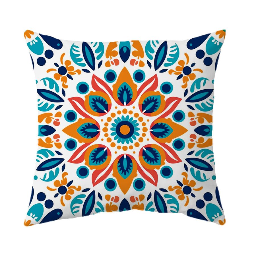 Cushion Covers 60cm x 60cm Orange Blue Large Cushions Pillow Casess Square Decorative Pillow Protectors Cushion Covers Throw Pillow Casess Livingroom Sofa Chairs with Invisible Zippe