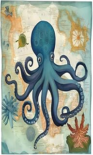 Ocean World Sea Octopus Decorative Hand Towels Dish Towels 27.5×16 in for Party Bathroom Bedroom, Kitchen Towels for Cooking Baking Home Decor