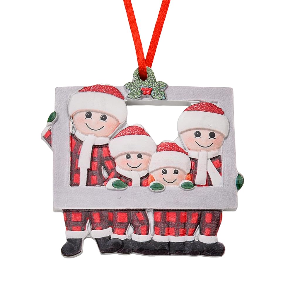 Personalized Family Christmas Ornaments Family of 4 Ornaments Family Christmas Tree Photo Frame Ornaments Christmas Holiday Decoration Ornaments for