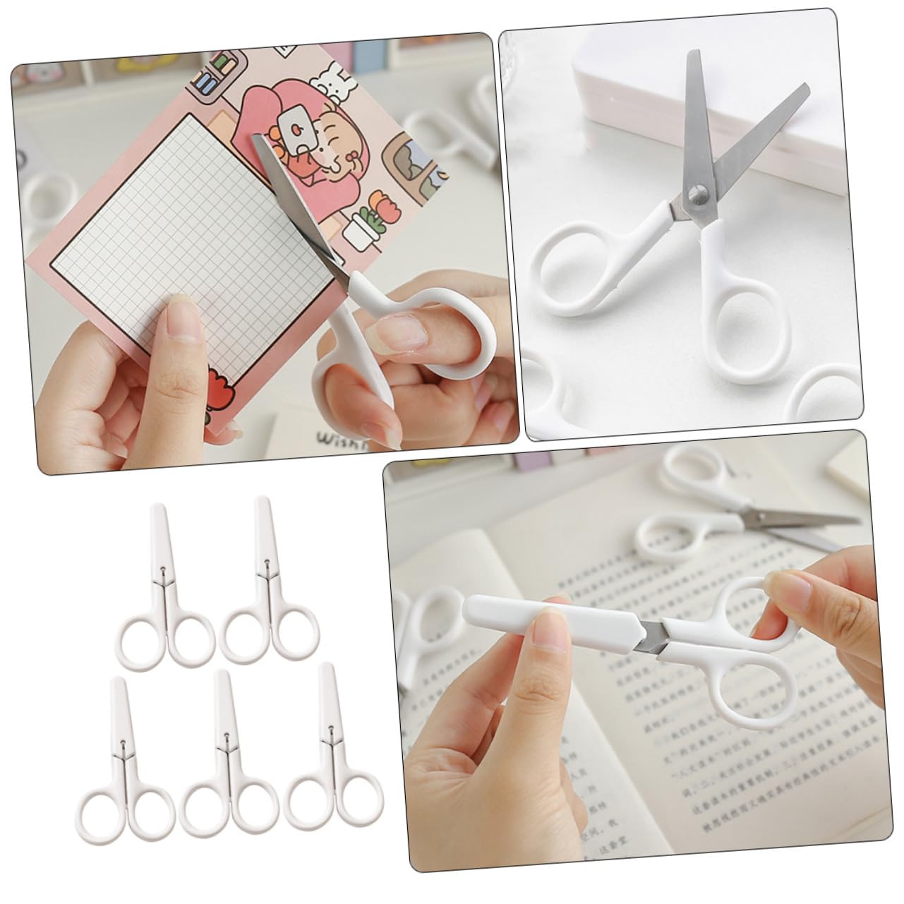 jojofuny 4 Set Forbici Di Sicurezza Forbici Artistiche Multifunzione Forbici Di Carta Accessorio Per Forbici Artigianali Multifunzione Bianca Plastica 5 Pezzi * 4
