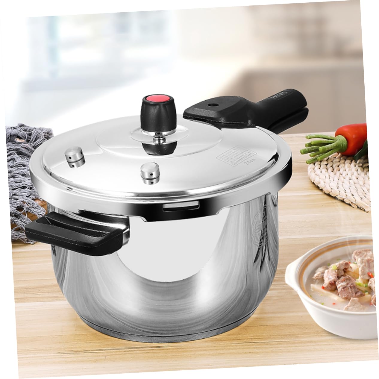 BRIGHTFUFU Mini Electric Stove Pressure Cooker Insulated Handle Gas Induction Cooker Pot Pressure Cooker Save Time Energy