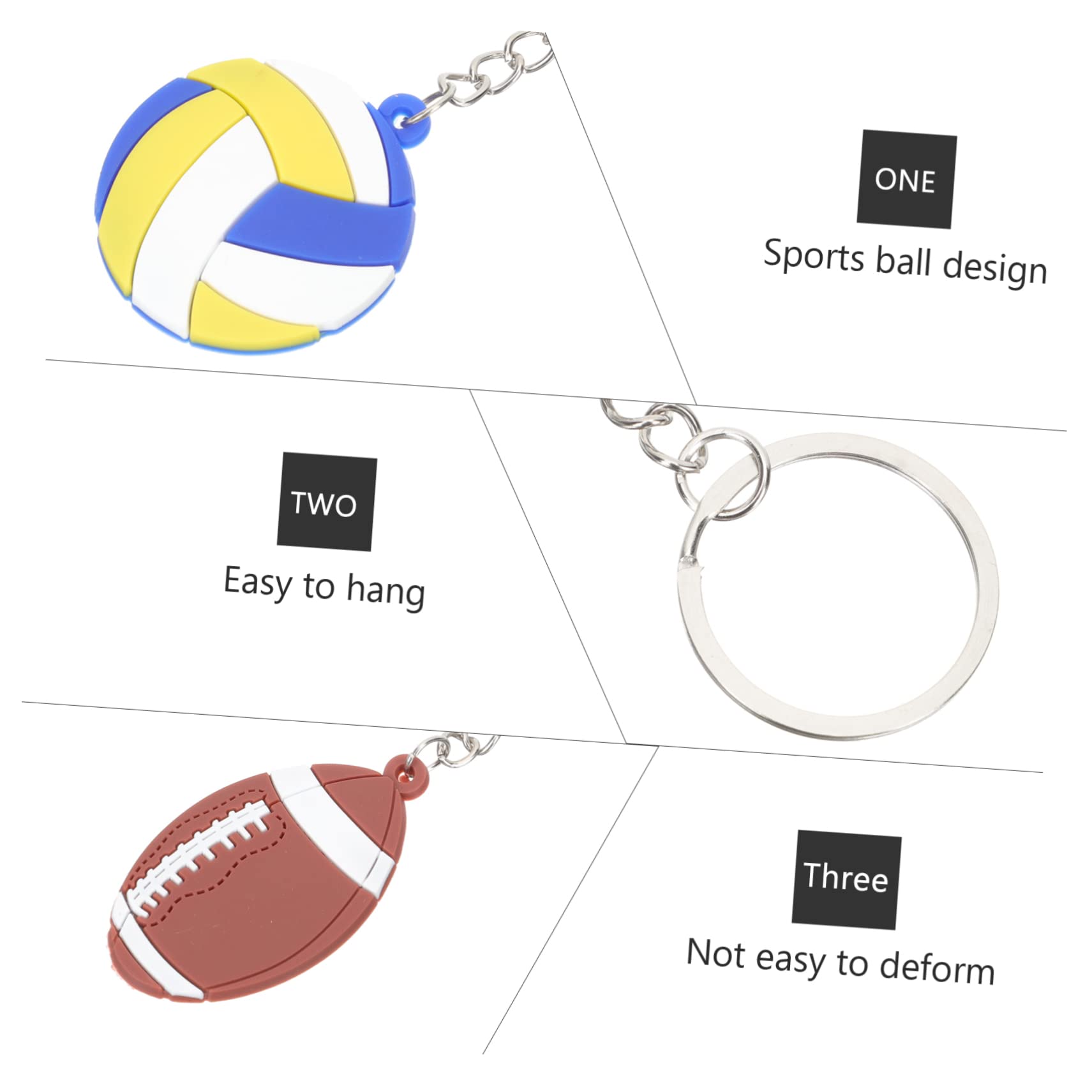 Yardwe Schlüsselanhänger Baseballs Rugby Gefälligkeiten Für Sportpartys Fußball Schlüsselanhänger Schlüsselanhänger-anhänger Schlüsselanhänger Für Sportbälle