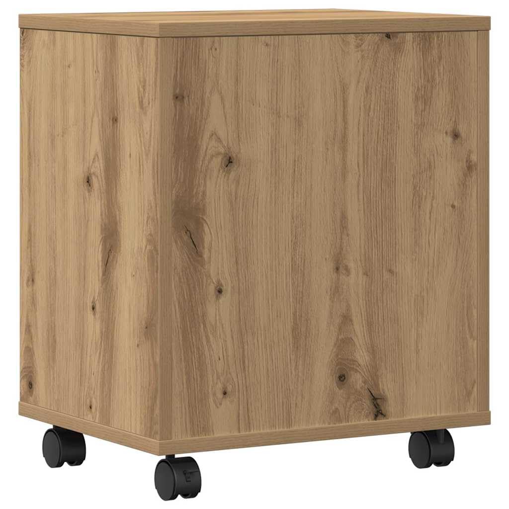 Tomostar Support d'Imprimante avec roulettes, Caisson de Bureau Support Imprimante Chariot Mobile Meuble Imprimante Bureau chêne Artisanal 41 x 32 x 48 cm