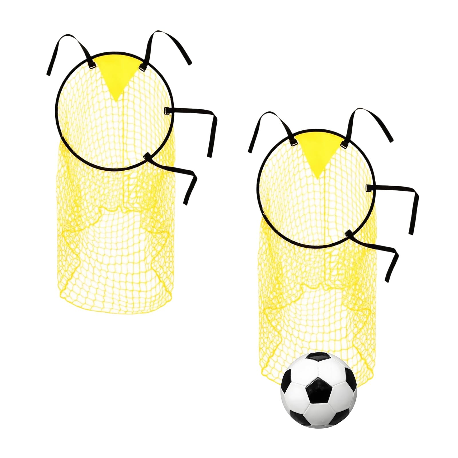 2 Pack Top Bins Football Targets，Outdoor Football Goal Target Net Soccer Top Bins for Shootings Accuracy Training, 45x60cm, Yellow