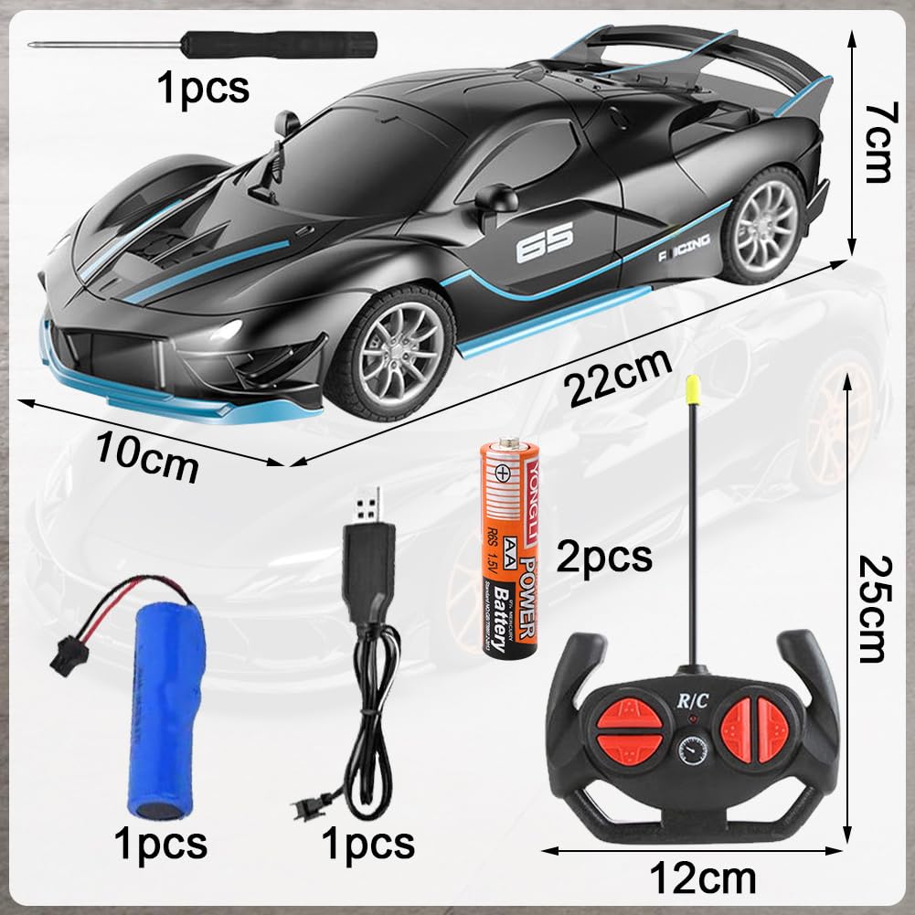 HATFRYF Remote Control Drift Cars, Black Remote Control Vehicle, Cool RC Drift Race Cars, Kids RC Drift Car - Image 2