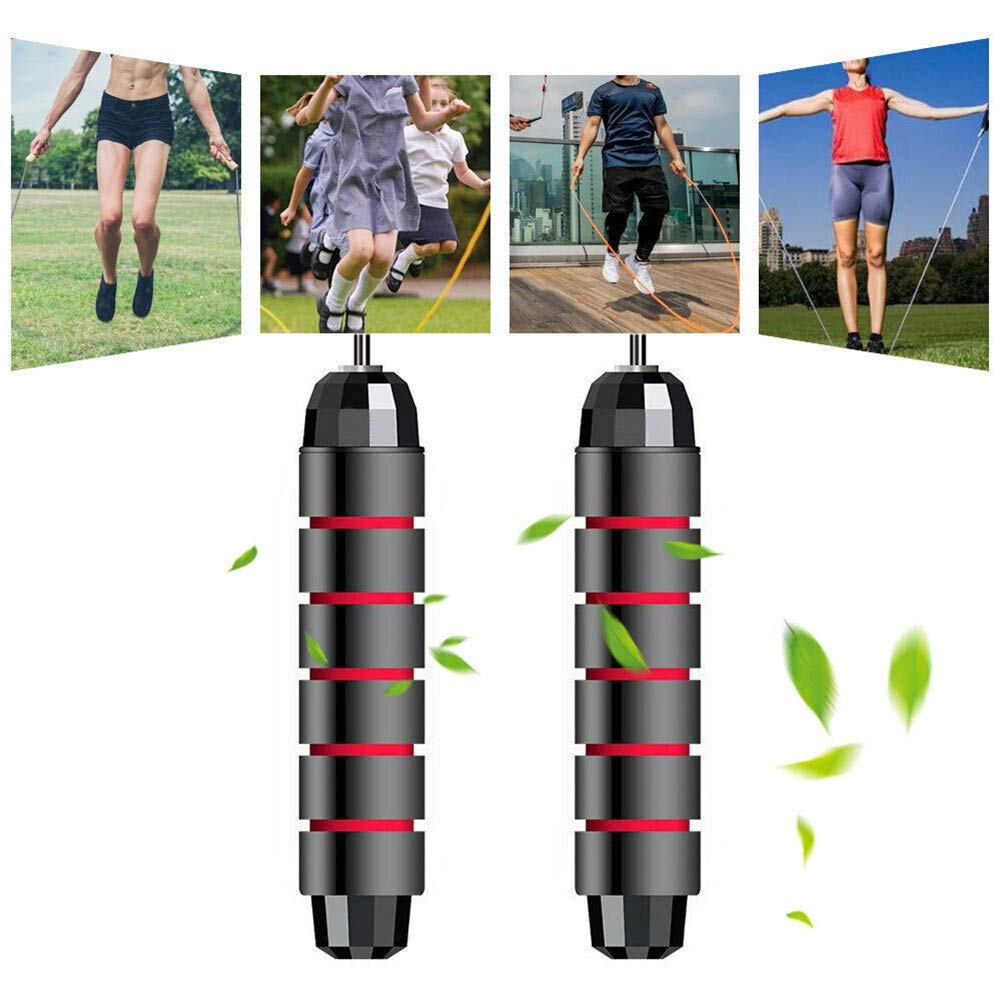 Jump Ropes, Weighted Jump Rope Adjustable Rope Aerobic Ćwiczenia Unisex Tangle-Free Skipping Ropes Fitness Squipment with Foam Handles (niebieski, 380g)