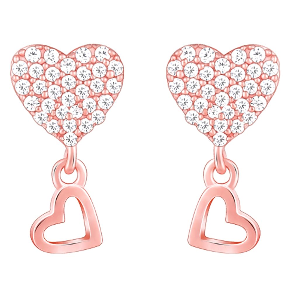 GIVA 925 Silver Rose Gold Magical Heart Earrings| Drops to Gift Women & Girls | With Certificate of Authenticity and 925 Stamp | 6 Months Warranty* (B0CKJ32N9D) Amazon Price History, Amazon Price Tracker