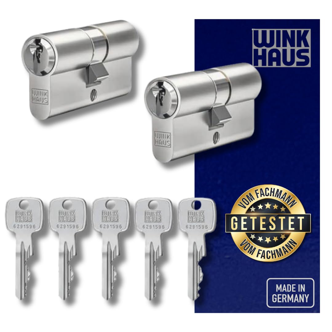 Winkhaus X-pert Profilzylinder, Knaufzylinder, Halbzylinder, Schließsystem Türzylinder Schließzylinder Zylinder Turschloss verschiedene Längen Set (2er Set | 2 Profilzylinder)