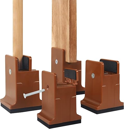 Affogato Elevadores de cama elevadores de muebles ajustables con abrazadera de tornillo paquete de 4 elevadores de muebles resistentes de 34