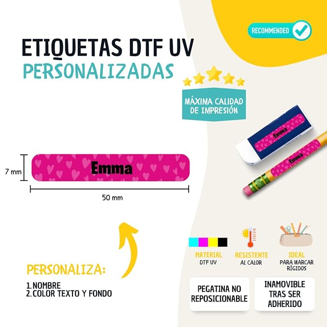 Foto 2 de 7 de DEREGALOOS Etiquetas Escolares Adhesivas Personalizadas con Nombre. Flexibles Resistentes e Impermeables…