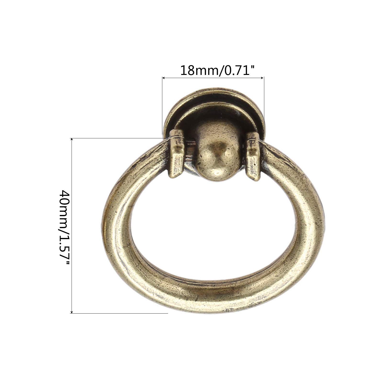 Mgoodoo 10Pcs Vintage Bronze Cabinet Knob Drawer Pull Ring Hardware for Kitchen Cupboard Closet Door Handles 1.57 Inch(40mm) - Image 2