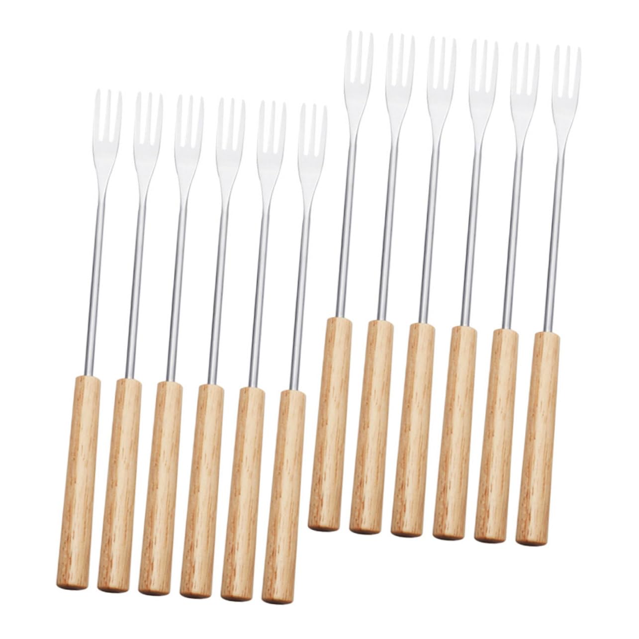 MOLUCKFU 12pcs Chocolate Fondue Fork Chocolate Fondue Sticks Bbq Fork Chocolate Forks Reusable Fruit Forks Cheese Fondue Forks Kabob Sticks Fondue Dipping Forks Chocolate Dipping Forks Wood