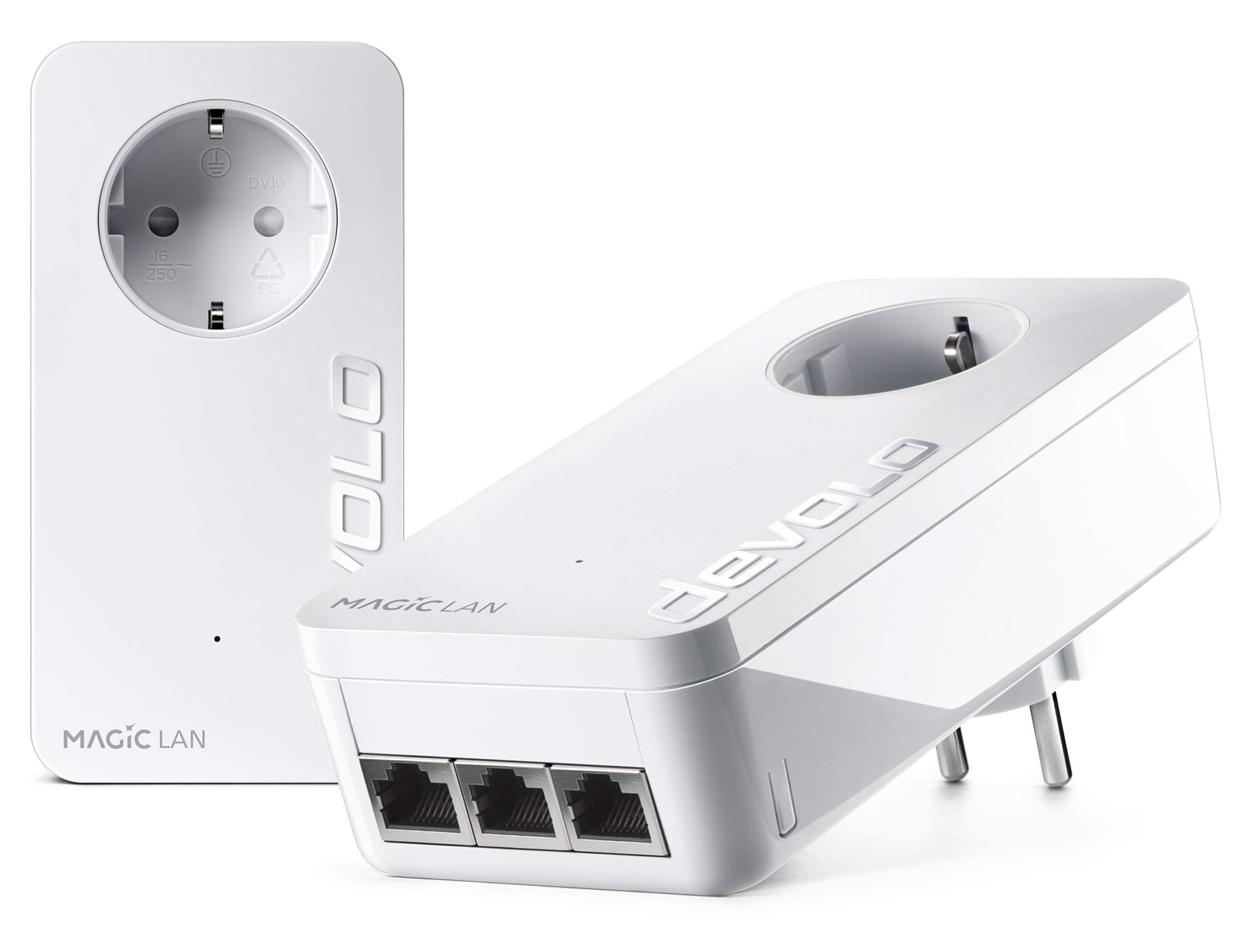 devolo Magic 2 LAN – 2400 Triple Starter Kit: Weltweit schnellstes Powerline LAN-Adapter-Set & Magic 2 – 2400 LAN Single Adapter: Weltweit schnellster Powerline-Erweiterungs-Adapter