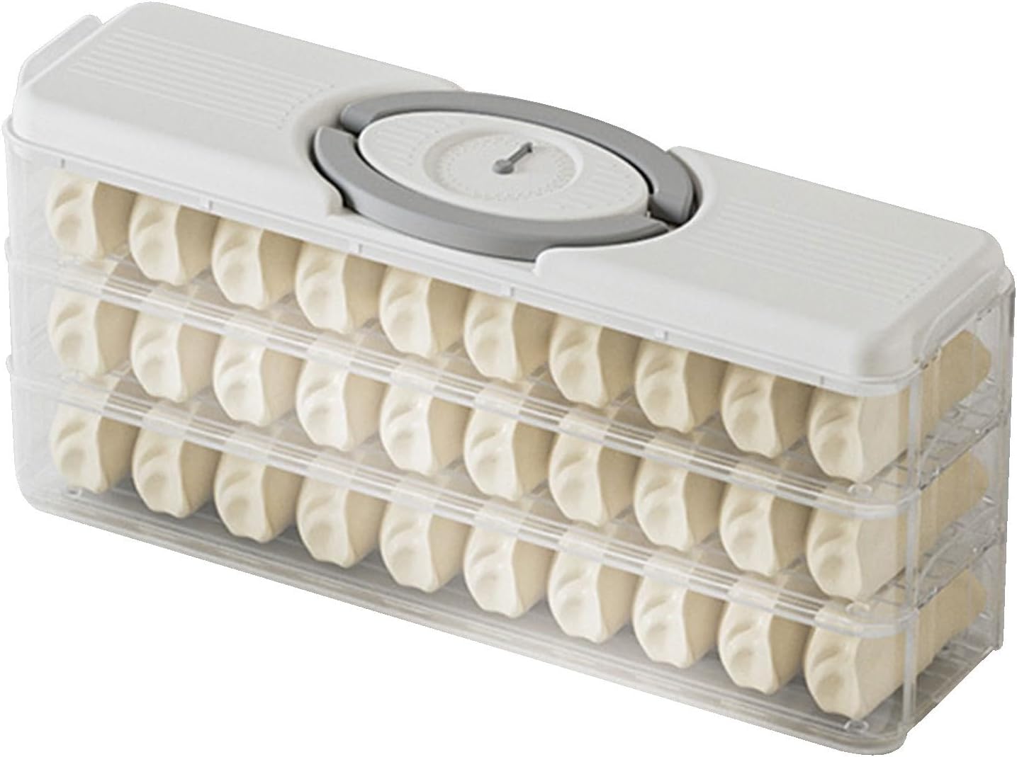 Refrigerator Dumpling Box - Multi-Layer Storage Container, Stackable Food Organizer, Large Capacity Tray | Airtight Freezer Safe Holder for Dumplings Wontons Pastries Kitchen Restaurant Home Meal Prep