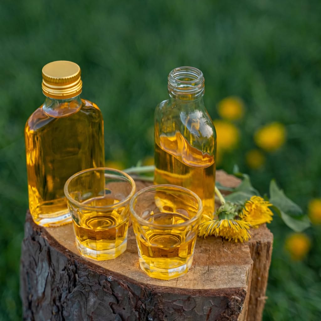 made in home - Bouteilles en verre vides de 200 ml avec bouchon à vis doré, 0,2 l, bouteilles d'alcool, vinaigre (50)