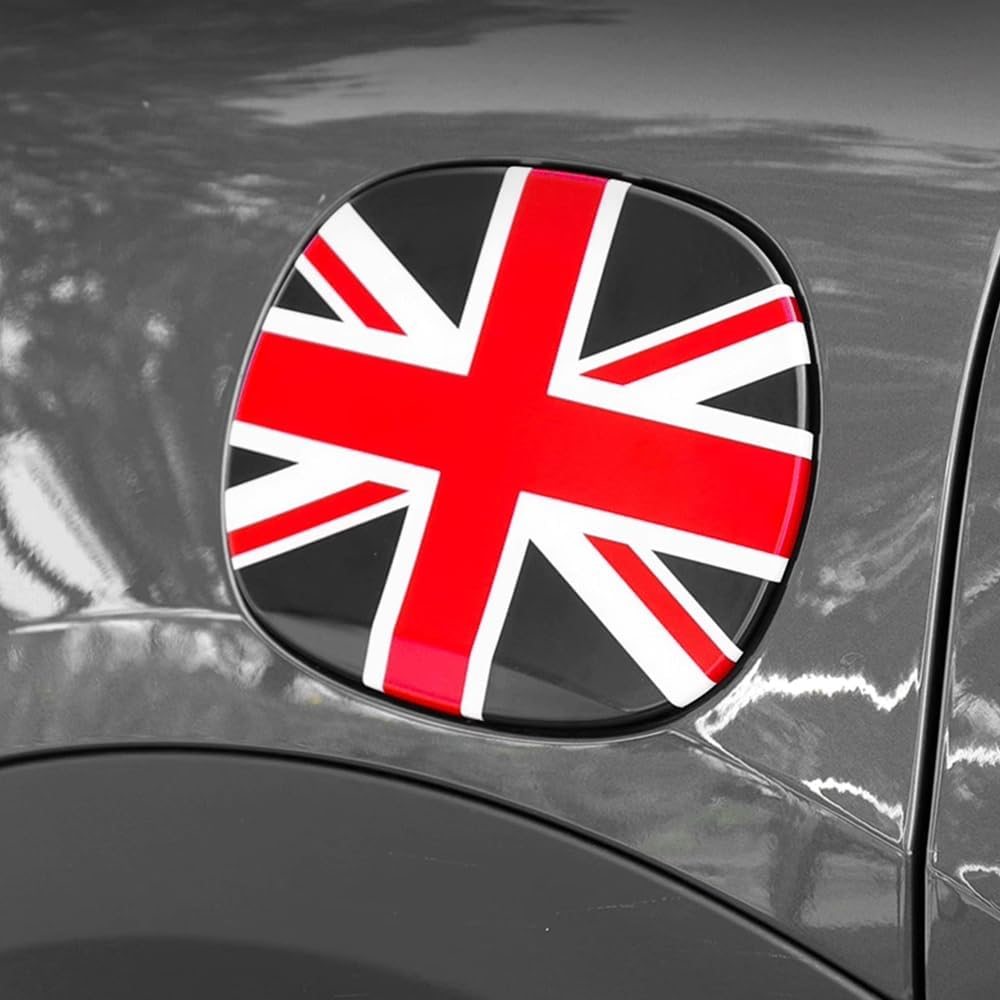 Car Fuel Tank Cap Cover Shell Trim Sticker Exterior Decoration Parts Compatible with MN Cooper F66 2025 (Black Union Jack)