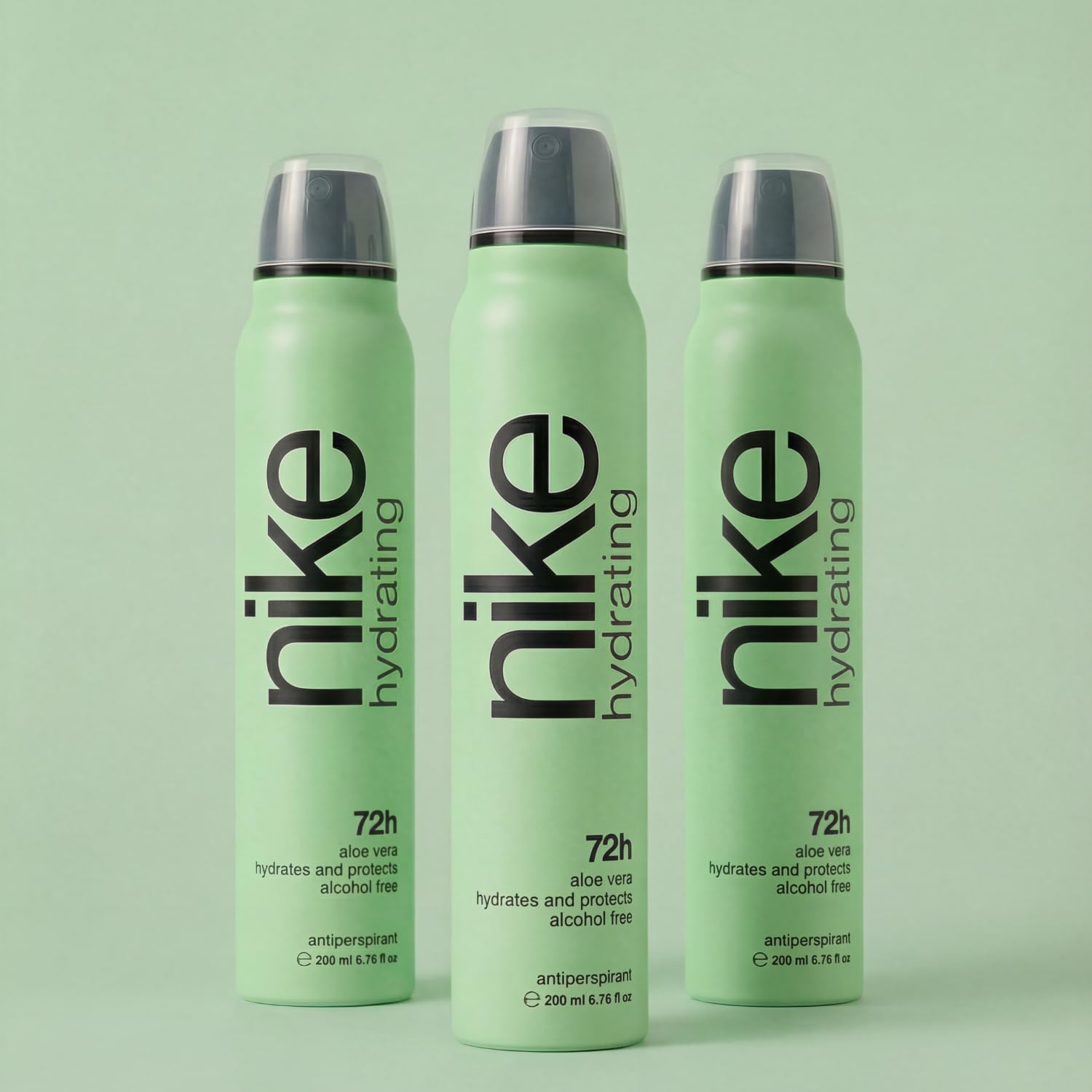 NIKE - Hydrating, Desodorante en Spray Pack 3 x 200 ml, sin Perfume, Unisex, Antitranspirante, Protección Continua, hasta 72h de Eficacia Comprobada, sin Alcohol, Tecnología, Cuidado y Confort