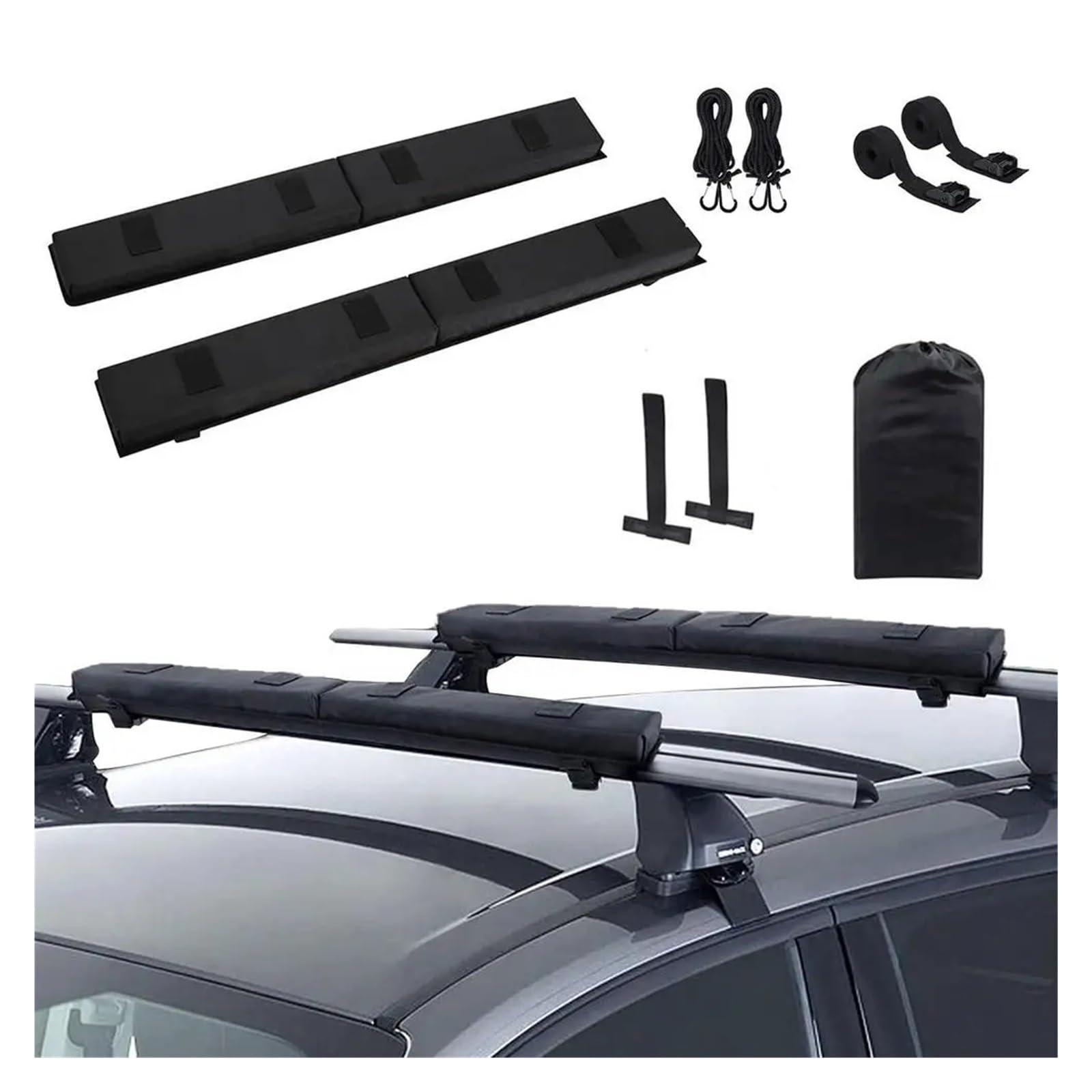 Barras Transversales Soporte Tabla Paddle Coche Barras Portaequipajes Techo Oxford Almohadilla Barra Transversal Vehículo Kayak Tabla Surf SUPs Canoa Se Adapta A Coches Y SUV Baca Portaequipajes