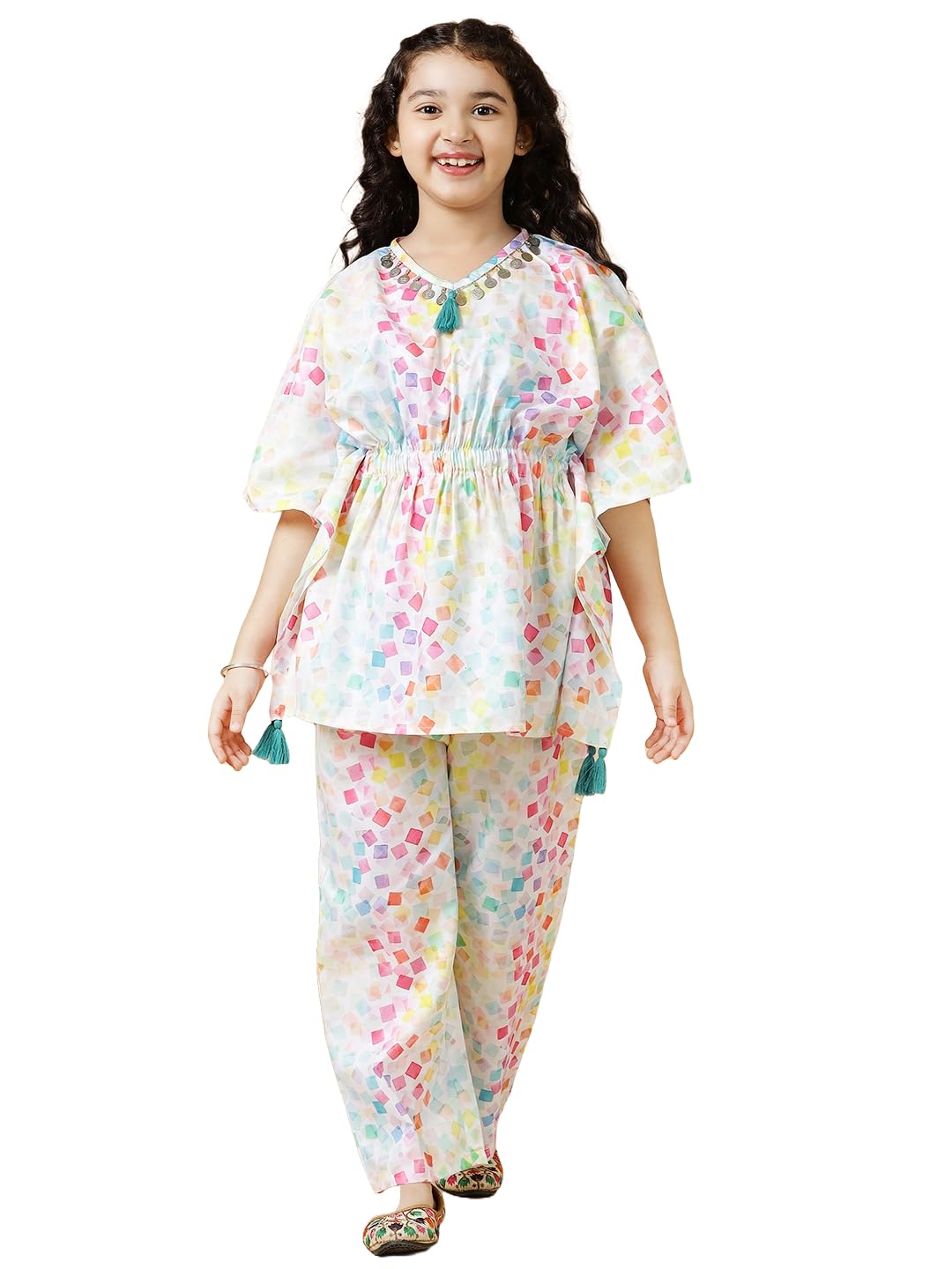A.T.U.N. (ALL THINGS UBER NICE) Set mit T-Shirt und gerader Hose für Mädchen | Western-Kleidungsset