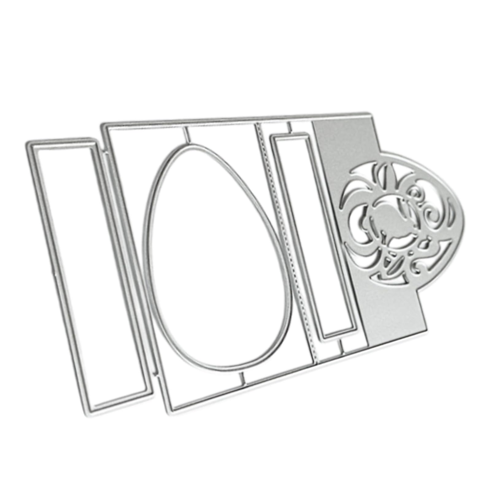 Stencil Metallico Uovo Di Pasqua - Dies Per Decoupage E Scrapbooking, 114x97 Mm - Foto 2